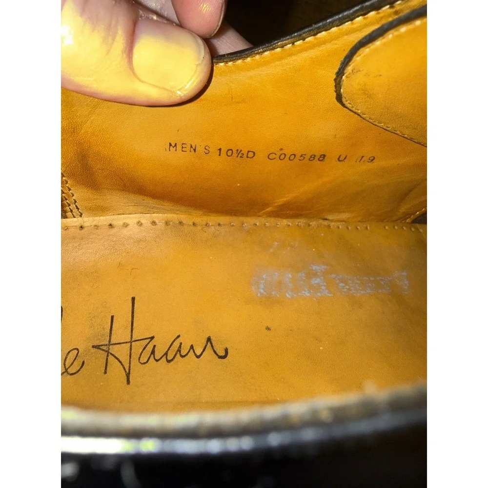 Vintage Cole Haan Black Leather Split Toe Oxford Dress Shoes 10-1/2D Made in USA